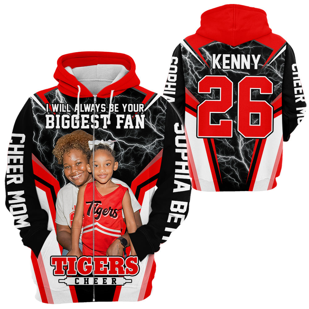 Cheerleader I Will Always Be Your Biggest Fan Personalized All Over Print Shirt For Cheer Mom Grandma Cheer Family Game Day Shirt H2511 Trna