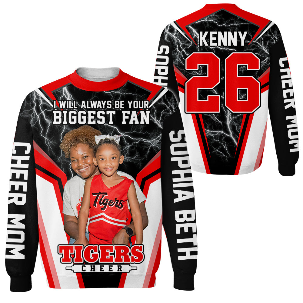 Cheerleader I Will Always Be Your Biggest Fan Personalized All Over Print Shirt For Cheer Mom Grandma Cheer Family Game Day Shirt H2511 Trna