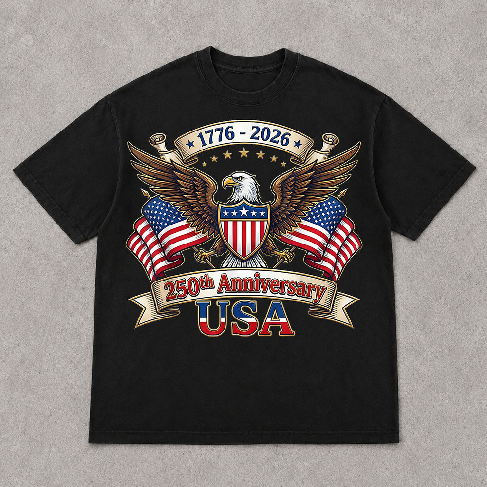 America 250 Years Anniversary T-Shirt, USA 1776-2026 4th of July Patriotic Tee Hv01
