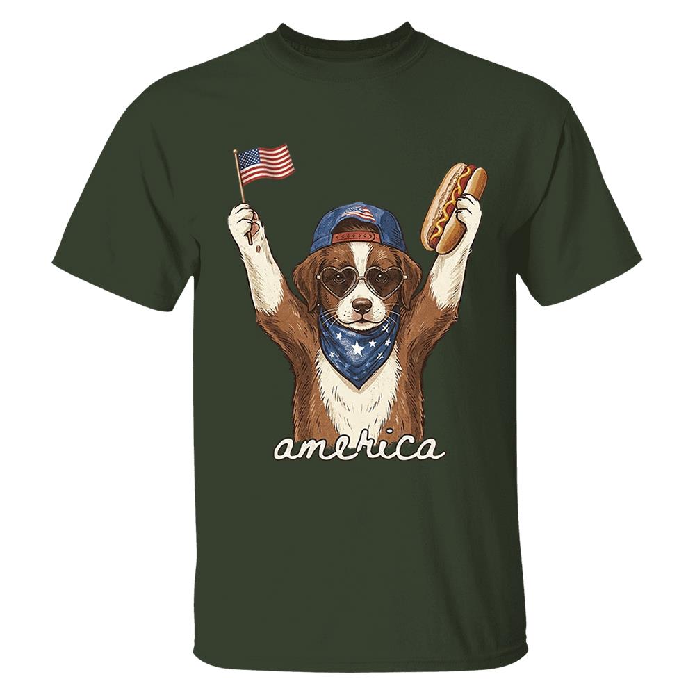 Custom Dog Cat Photo Shirt – Patriotic Pet Lover T-Shirt
