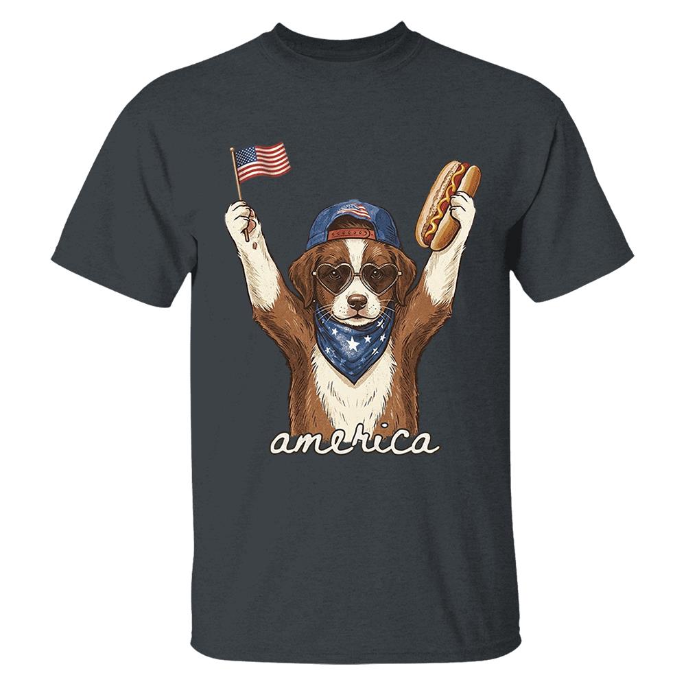 Custom Dog Cat Photo Shirt – Patriotic Pet Lover T-Shirt