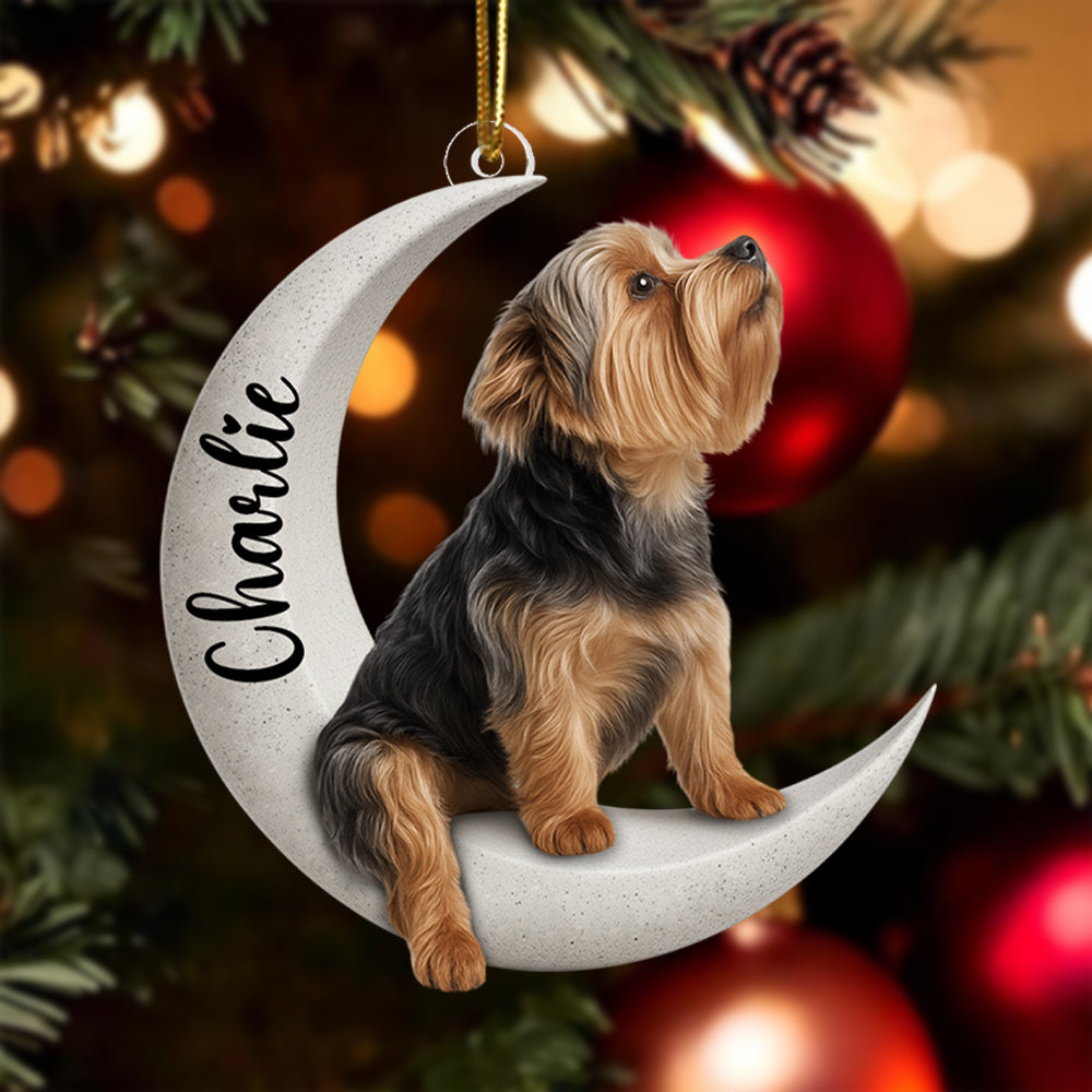 Personalized Dog Sit On A Paw Ornament, Personalized Pet Bone Xmas Decoration, New Puppy Gift 2025, Acrylic Christmas Tree Ornament for Dog Owner, Pet Keepsake