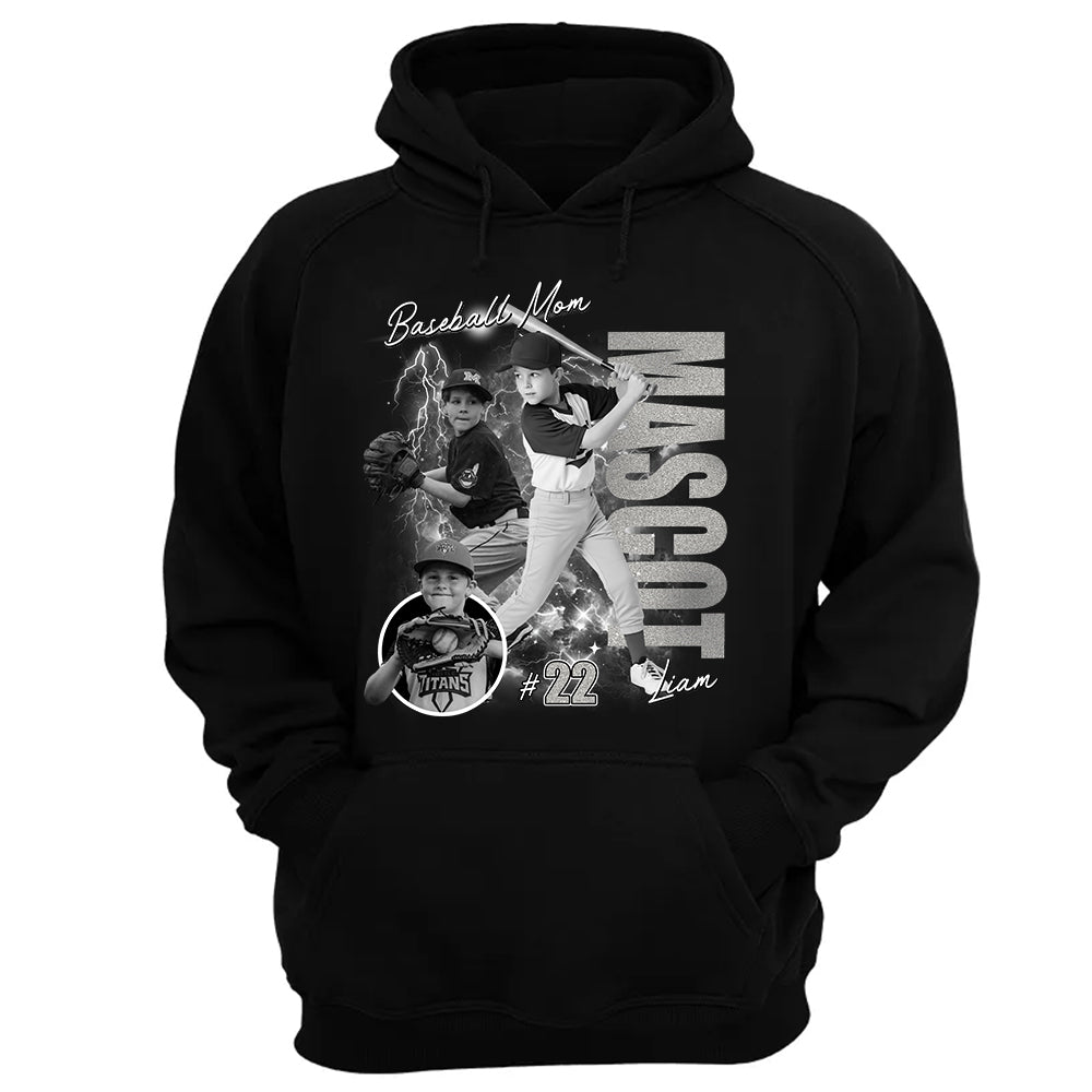 Custom Photo Baseball Player Shirt - Personalized Team Name School Name Bootleg Shirt NA04