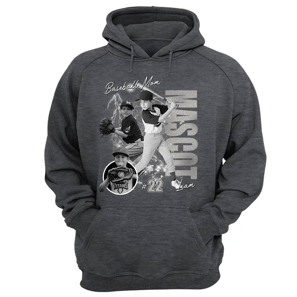 Custom Photo Baseball Player Shirt - Personalized Team Name School Name Bootleg Shirt NA04