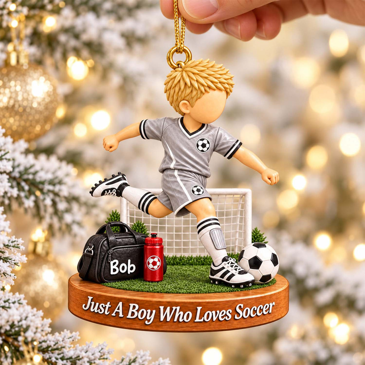 Personalized Soccer Boy Soccer Girl Christmas Ornament Pt99