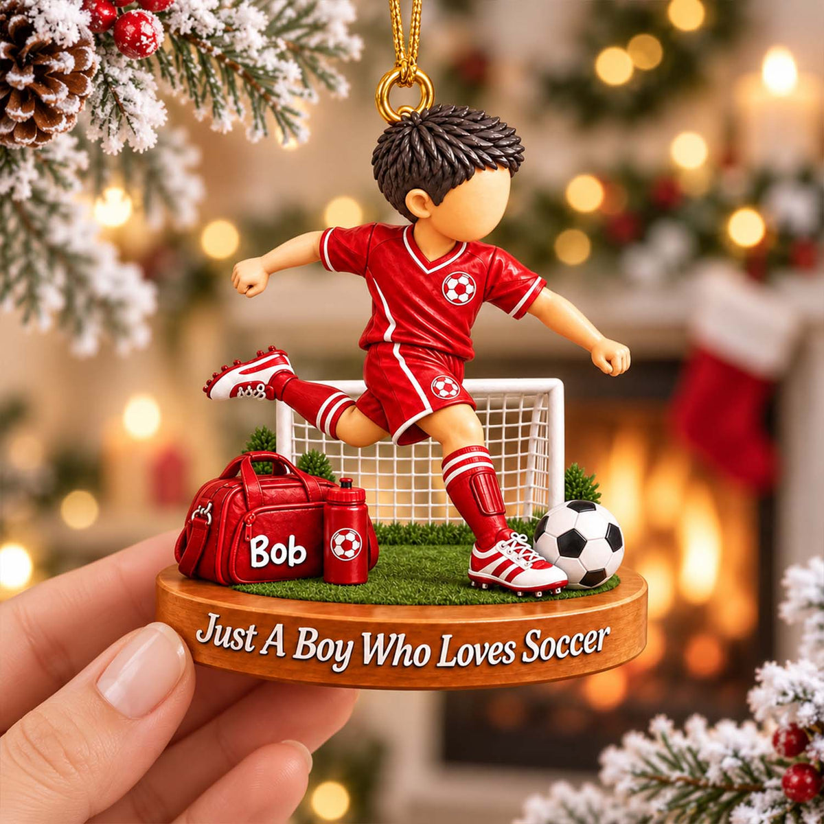 Personalized Soccer Boy Soccer Girl Christmas Ornament Pt99