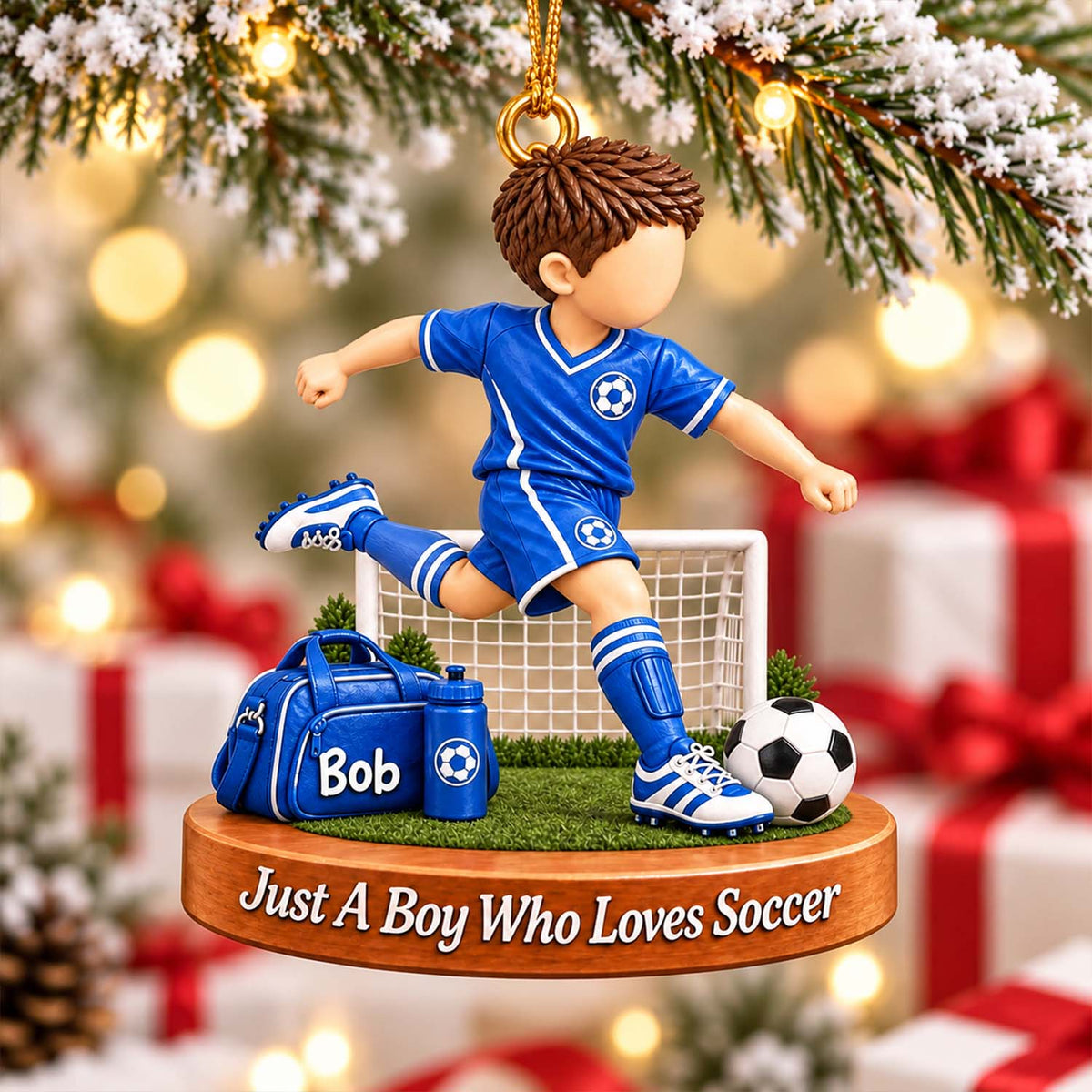 Personalized Soccer Boy Soccer Girl Christmas Ornament Pt99