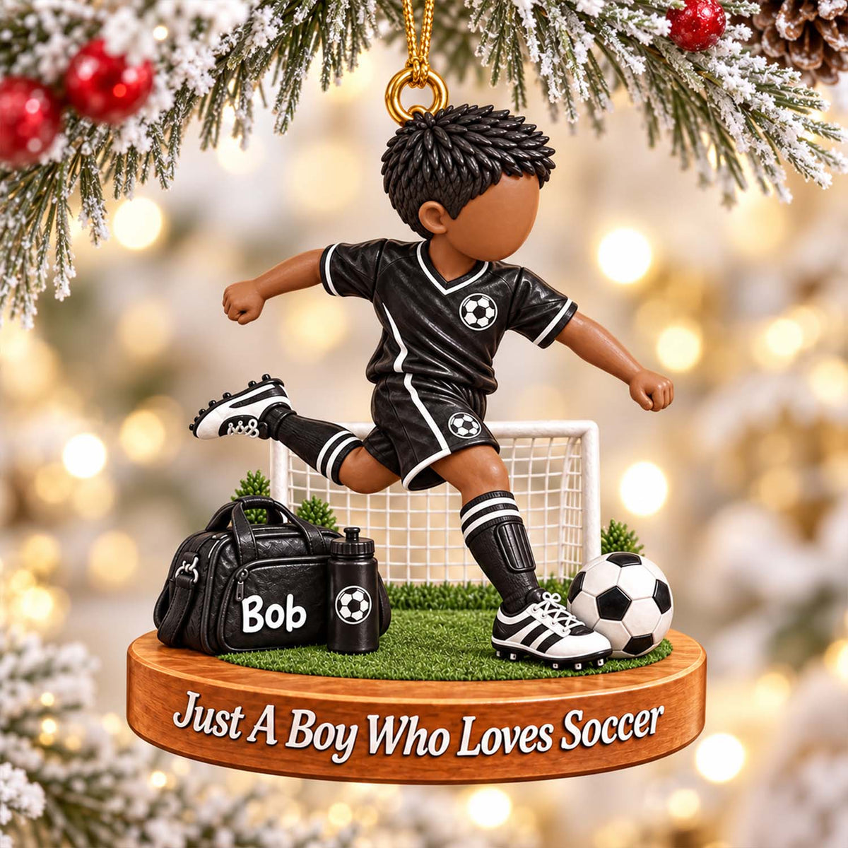 Personalized Soccer Boy Soccer Girl Christmas Ornament Pt99