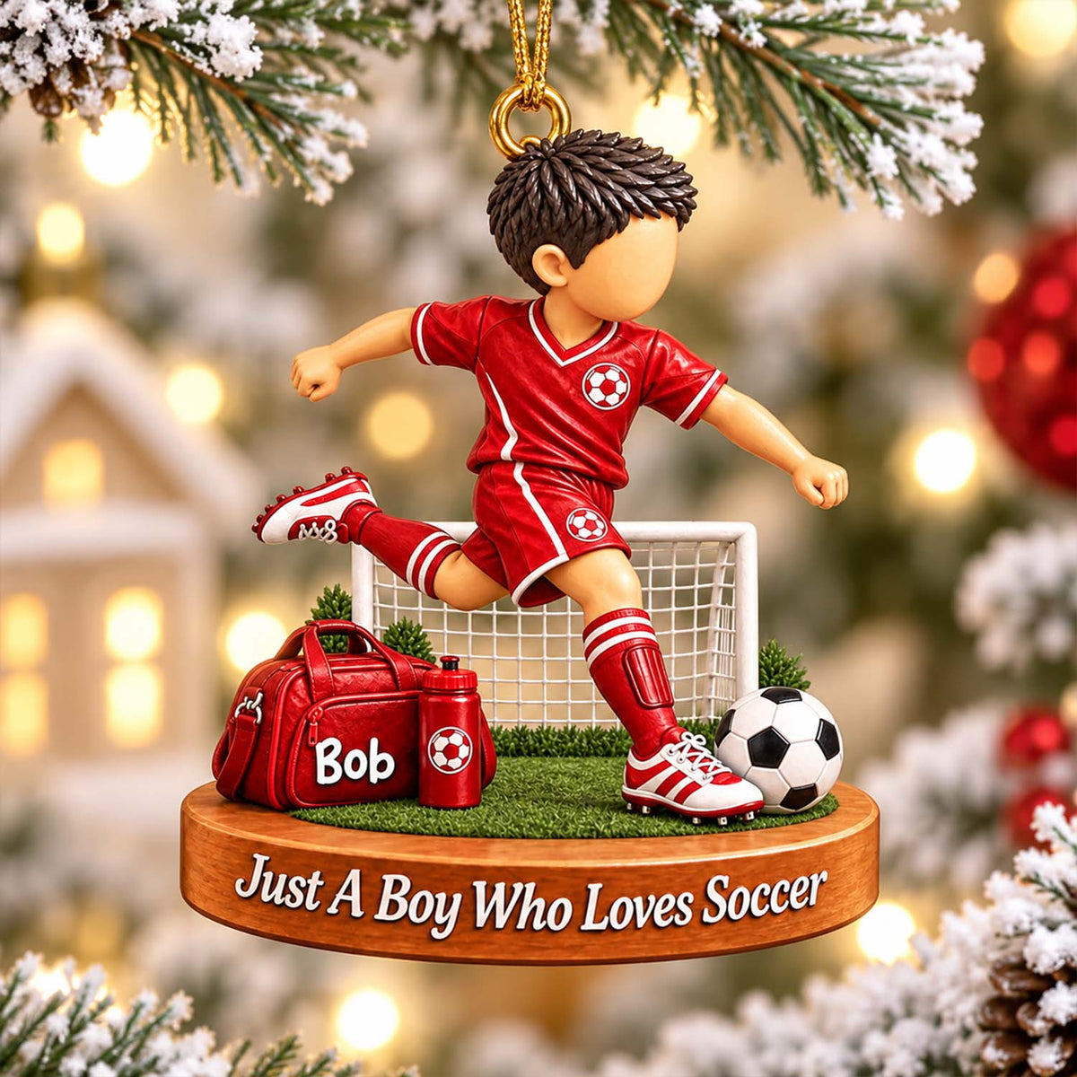 Personalized Soccer Boy Soccer Girl Christmas Ornament Pt99