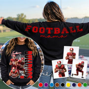 Personalized Football Mom Sweatshirt, Custom Large Back Graphic, Gift For Football Mom Football Family Football Lovers MI209 T24