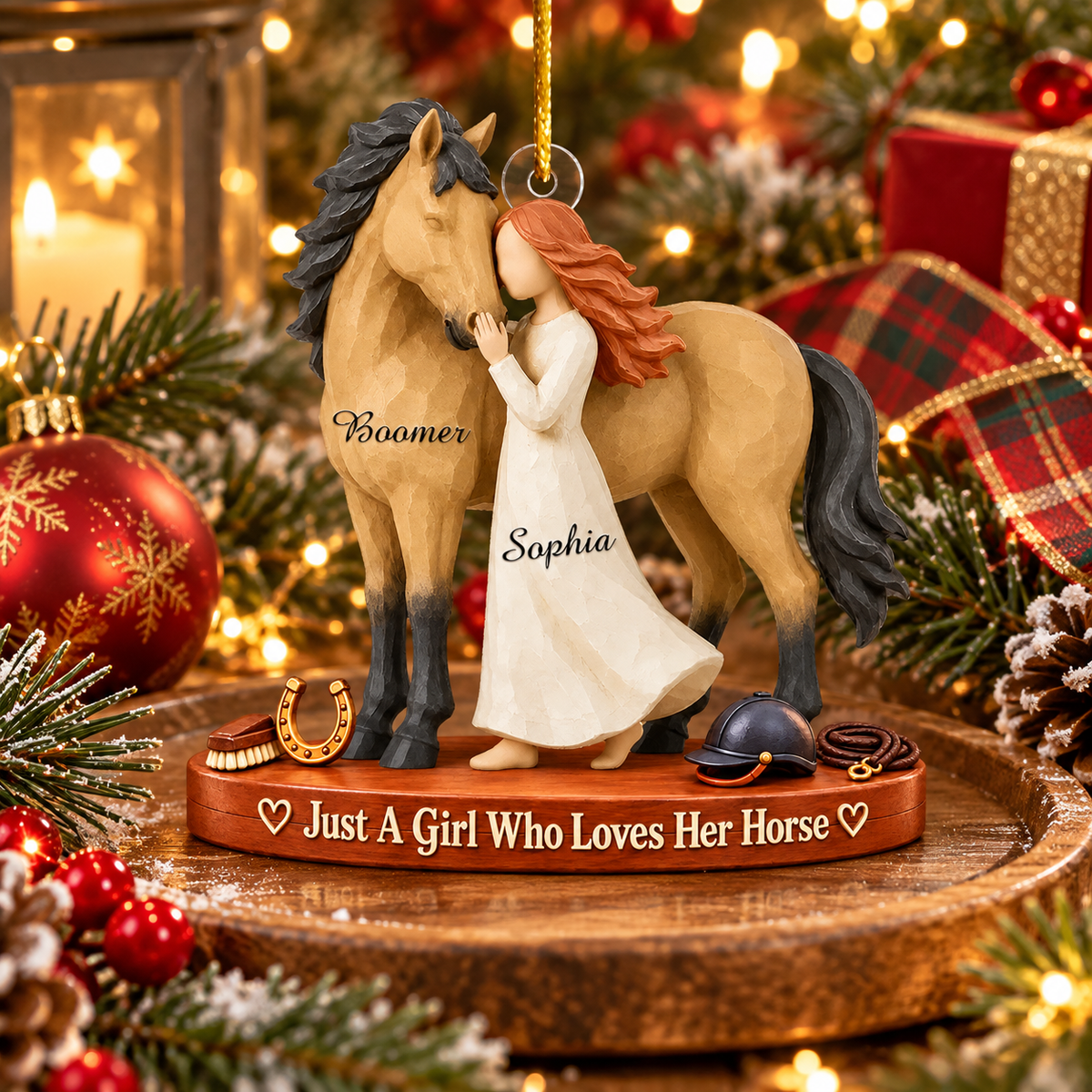 Personalized Just A Girl Who Loves Her Horse Christmas Ornament, Horse Lover Gift VH01