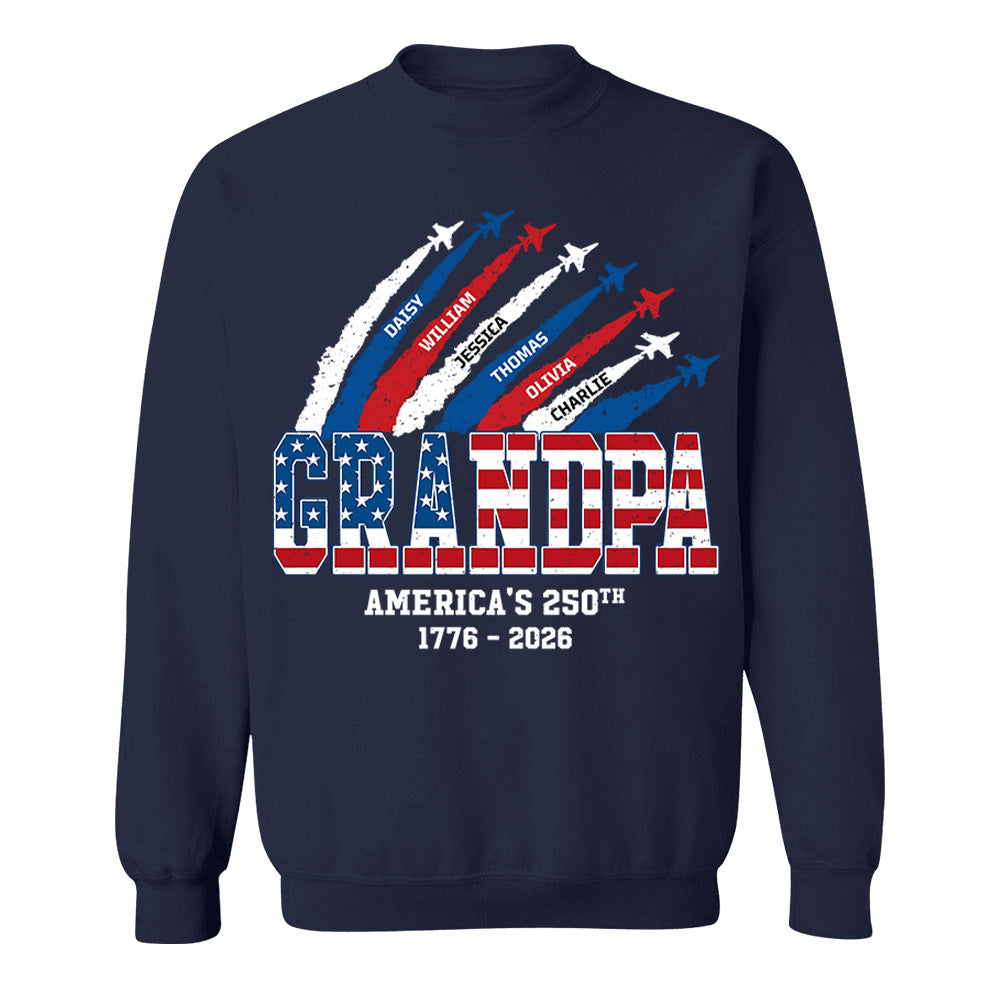 Personalized Dad Grandpa Nation Flag American 250th Anniversary - Personalized Shirt - Cool Father's Day Gift For Dad, Grandpa VH01