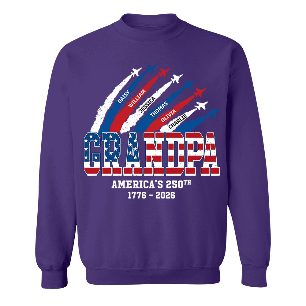 Personalized Dad Grandpa Nation Flag American 250th Anniversary - Personalized Shirt - Cool Father's Day Gift For Dad, Grandpa VH01