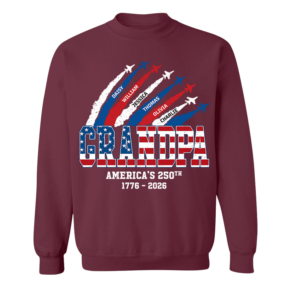 Personalized Dad Grandpa Nation Flag American 250th Anniversary - Personalized Shirt - Cool Father's Day Gift For Dad, Grandpa VH01