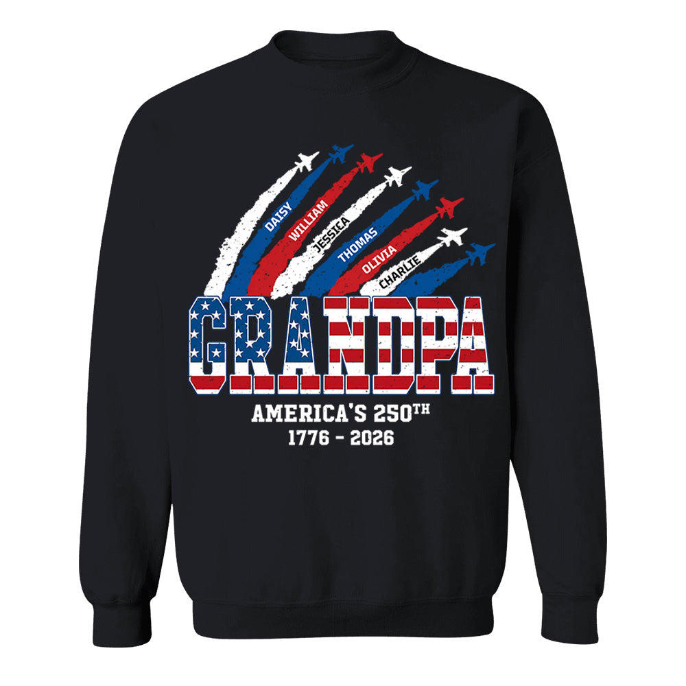Personalized Dad Grandpa Nation Flag American 250th Anniversary - Personalized Shirt - Cool Father's Day Gift For Dad, Grandpa VH01