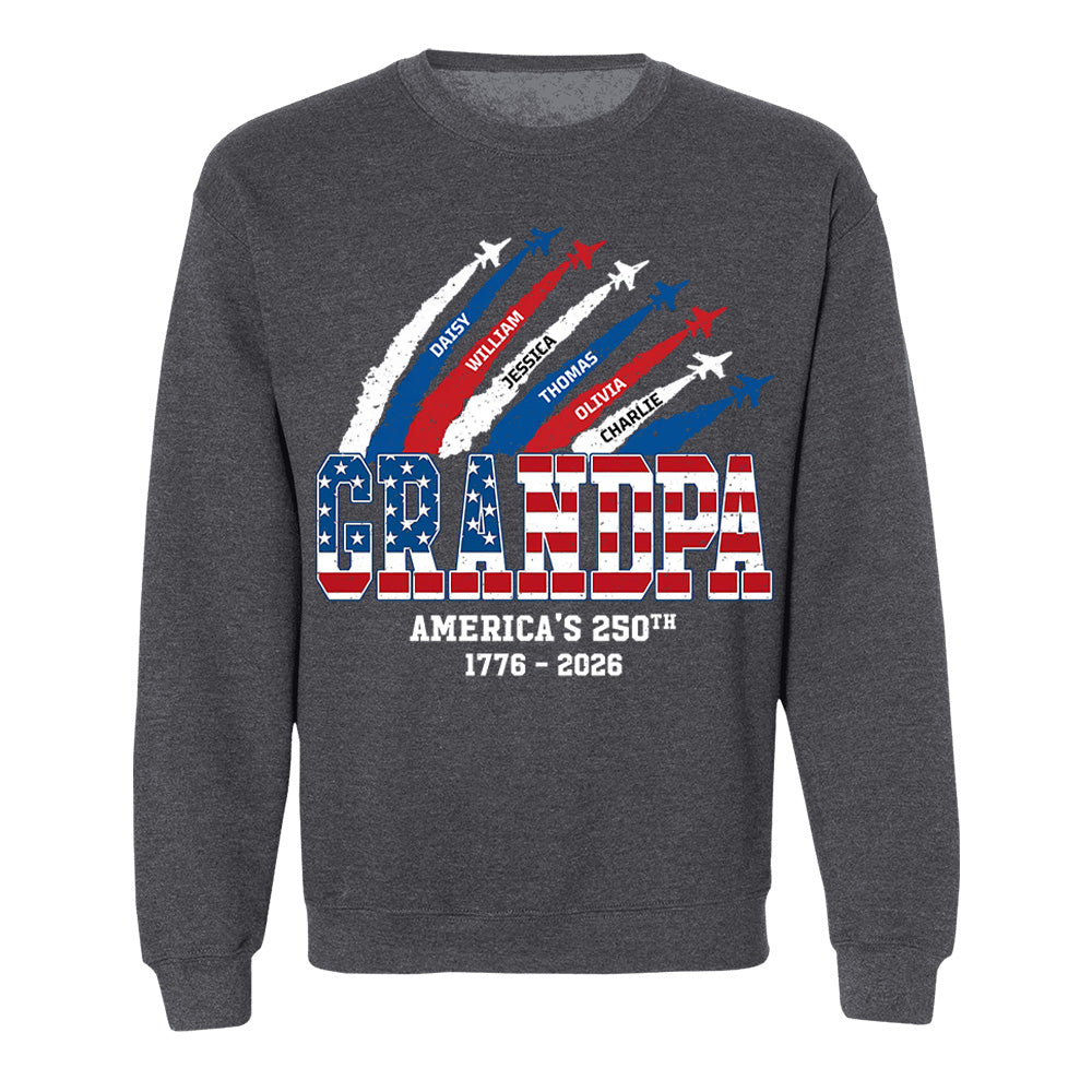 Personalized Dad Grandpa Nation Flag American 250th Anniversary - Personalized Shirt - Cool Father's Day Gift For Dad, Grandpa VH01
