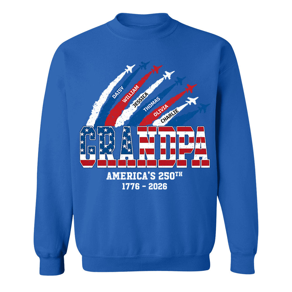 Personalized Dad Grandpa Nation Flag American 250th Anniversary - Personalized Shirt - Cool Father's Day Gift For Dad, Grandpa VH01