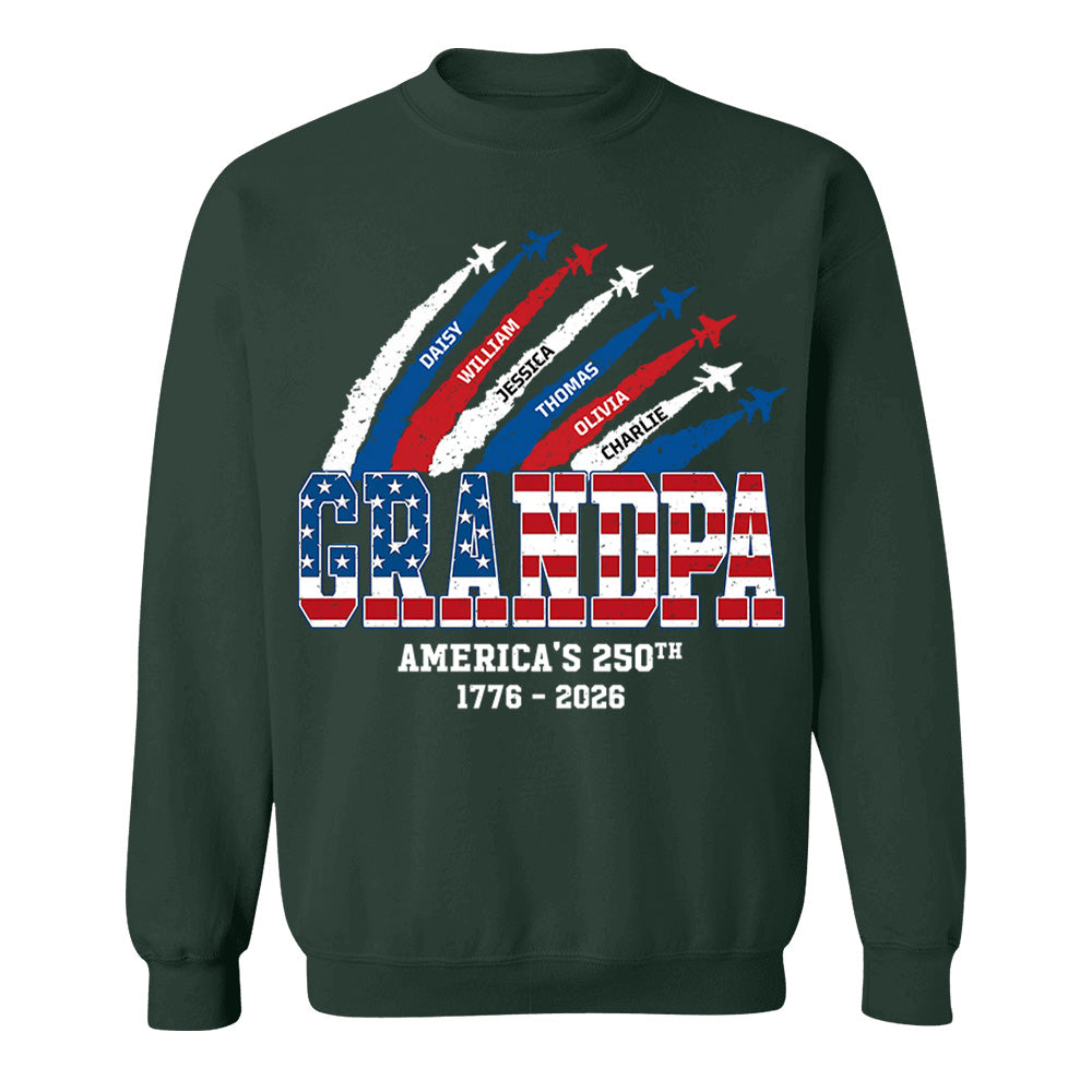 Personalized Dad Grandpa Nation Flag American 250th Anniversary - Personalized Shirt - Cool Father's Day Gift For Dad, Grandpa VH01