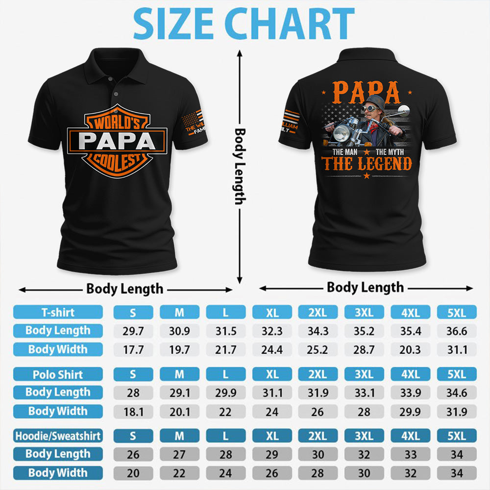 World's Papa Coolest - Papa, Tha Man, The Myth, The Legend - Personalized Upload Photo For Biker - Gift for Father's Day A2110 Pt99