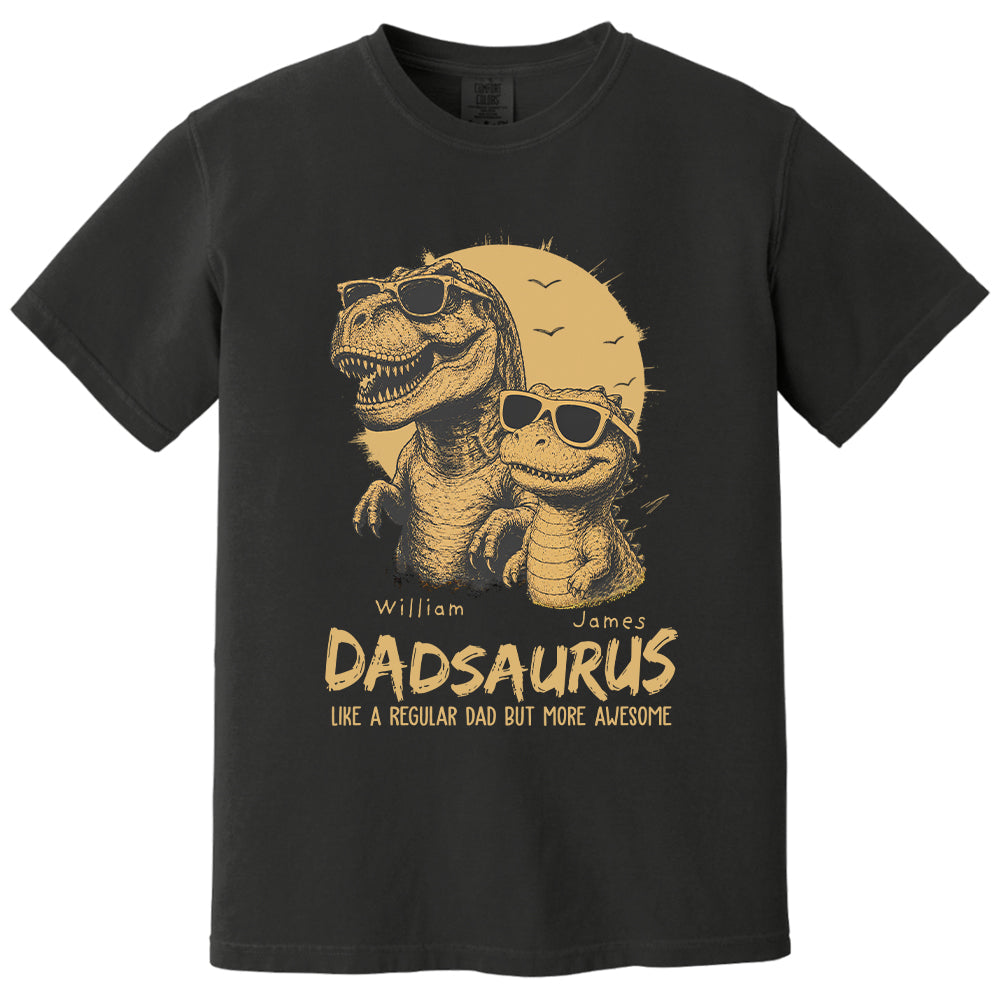 Personalized Dad Dinosaur Shirt with Custom Kids Names, Funny Grandpa Family T Shirt for Dad Daddy, Father's Day Birthday Gift VH01