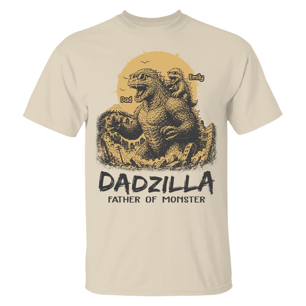 Dadzilla Father Of The Monsters Personalized Shirt Gift For Dad, Happy Father's Day 2026 T1807 Hv01