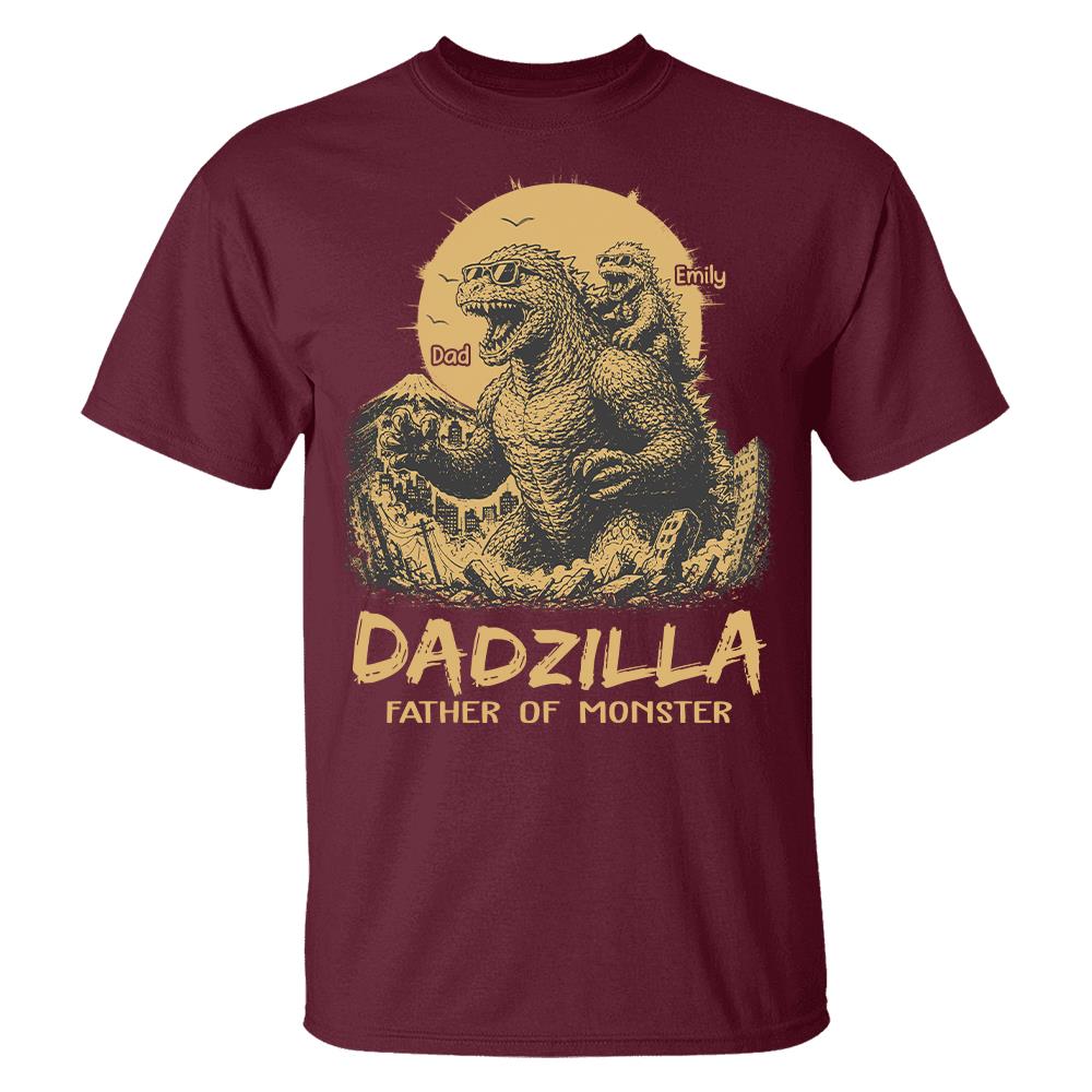 Dadzilla Father Of The Monsters Personalized Shirt Gift For Dad, Happy Father's Day 2026 T1807 Hv01