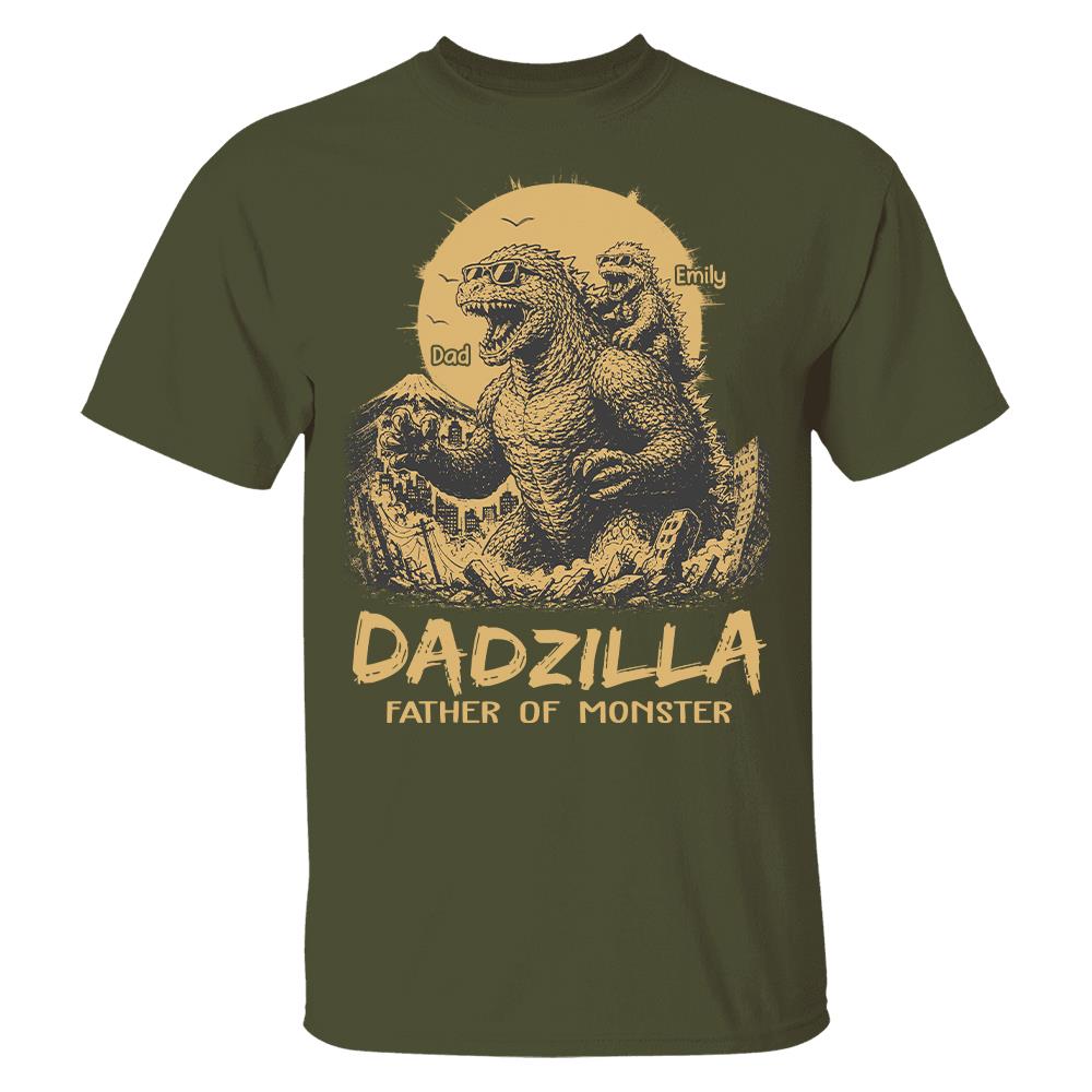 Dadzilla Father Of The Monsters Personalized Shirt Gift For Dad, Happy Father's Day 2026 T1807 Hv01