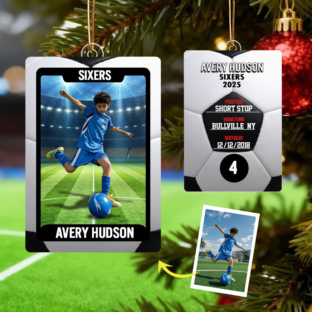 Soccer Card - Personalized Acrylic Ornament - Custom Photo Gift For Soccer Player T1807 TH23