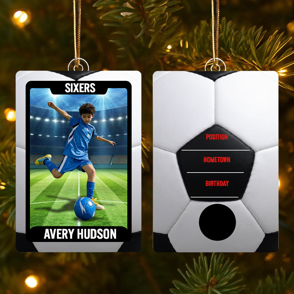 Soccer Card - Personalized Acrylic Ornament - Custom Photo Gift For Soccer Player T1807 TH23