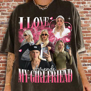 I Love My Girlfriend Shirt Custom Photo, Valentine Gift I Love My Girlfriend Custom Picture, Girlfriend Bootleg Tee Shirt, 90s Bootleg Shirt
