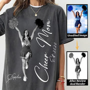 Cheer Mom -I'll Always Be Your Biggest Fan - Washed Tee Retro Bootleg Shirt For Cheerleading Vr2 Na02 Li29