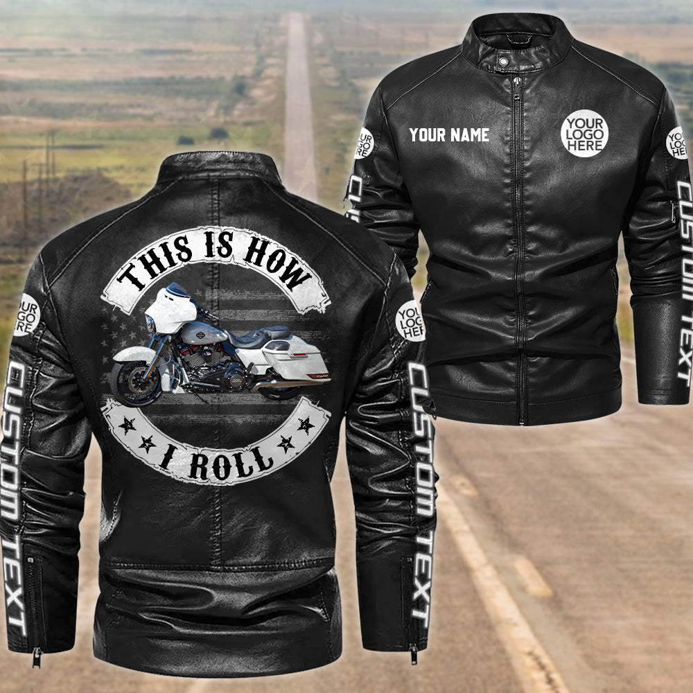 This Is How I Roll - Personalized Photo Leather Jacket For Biker A2110 Hv01