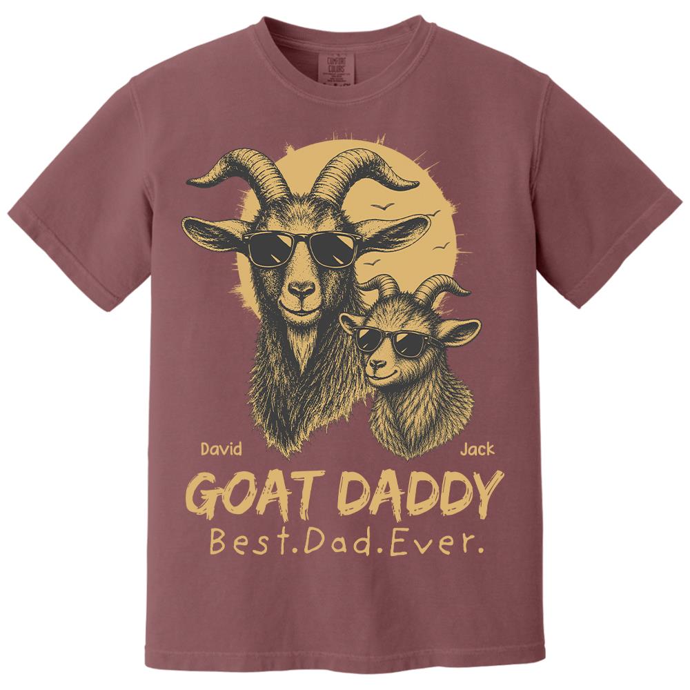 Goat Daddy, Personalized T-Shirt Father Day, Gifts for Dad Husband, Funny Papa Tshirt Cool Goat Daddy Tee MI209 Hv01