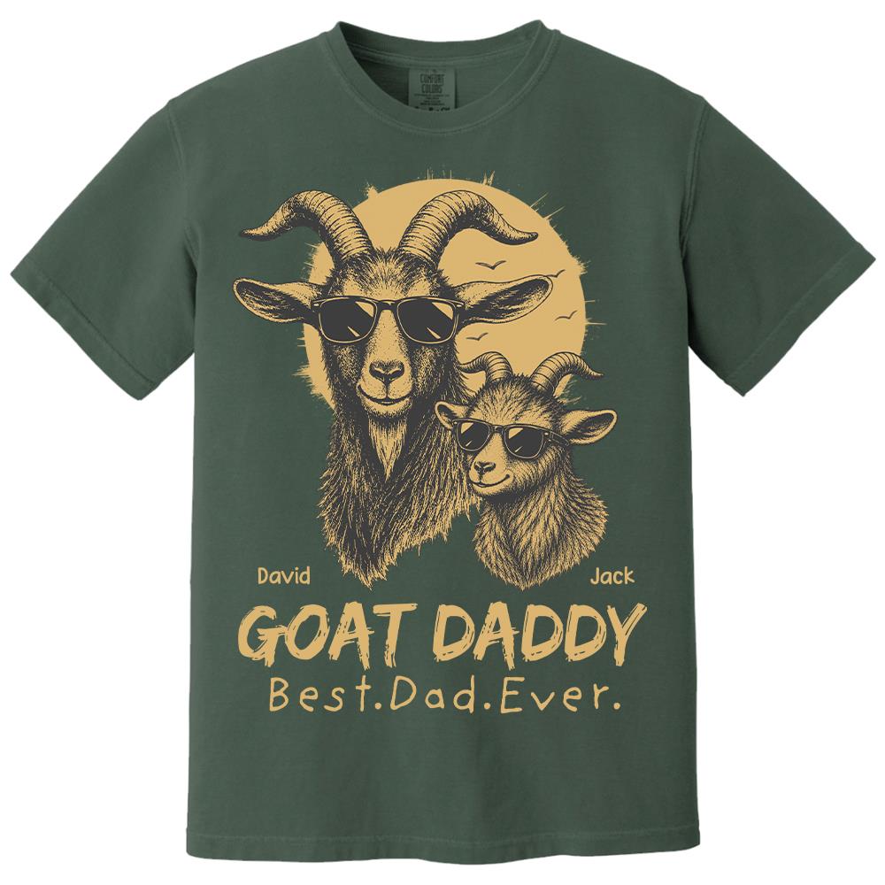 Goat Daddy, Personalized T-Shirt Father Day, Gifts for Dad Husband, Funny Papa Tshirt Cool Goat Daddy Tee MI209 Hv01