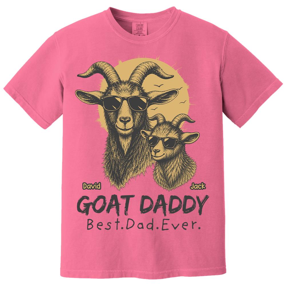 Goat Daddy, Personalized T-Shirt Father Day, Gifts for Dad Husband, Funny Papa Tshirt Cool Goat Daddy Tee MI209 Hv01