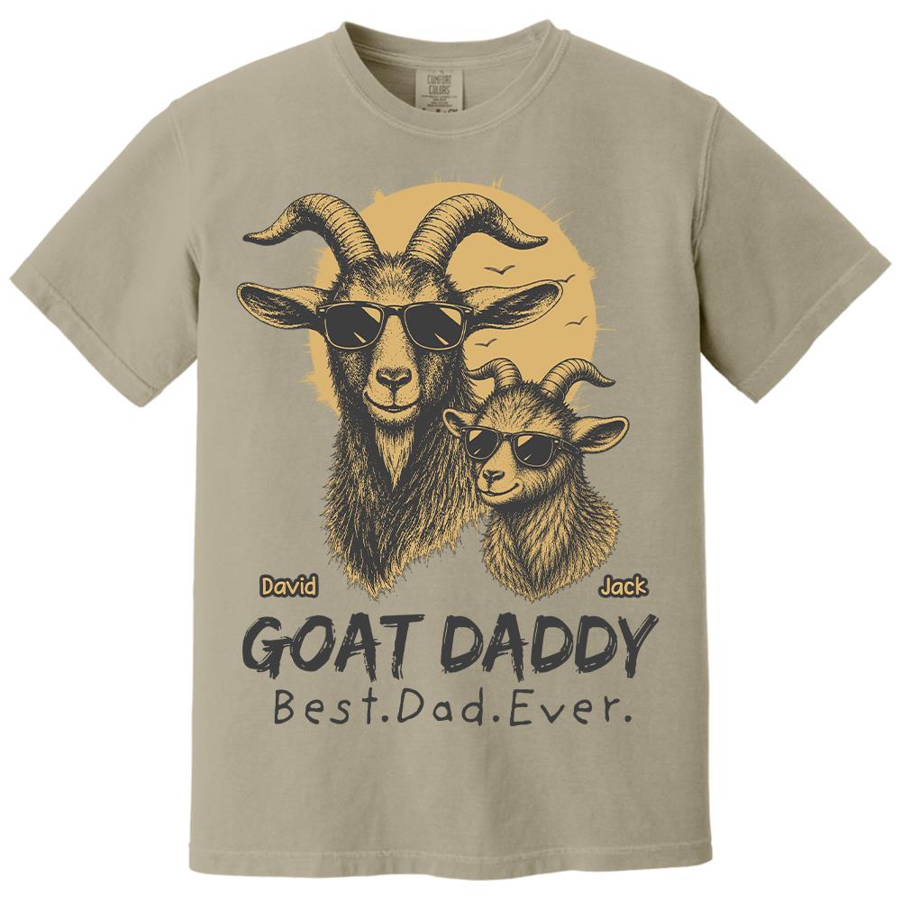 Goat Daddy, Personalized T-Shirt Father Day, Gifts for Dad Husband, Funny Papa Tshirt Cool Goat Daddy Tee MI209 Hv01