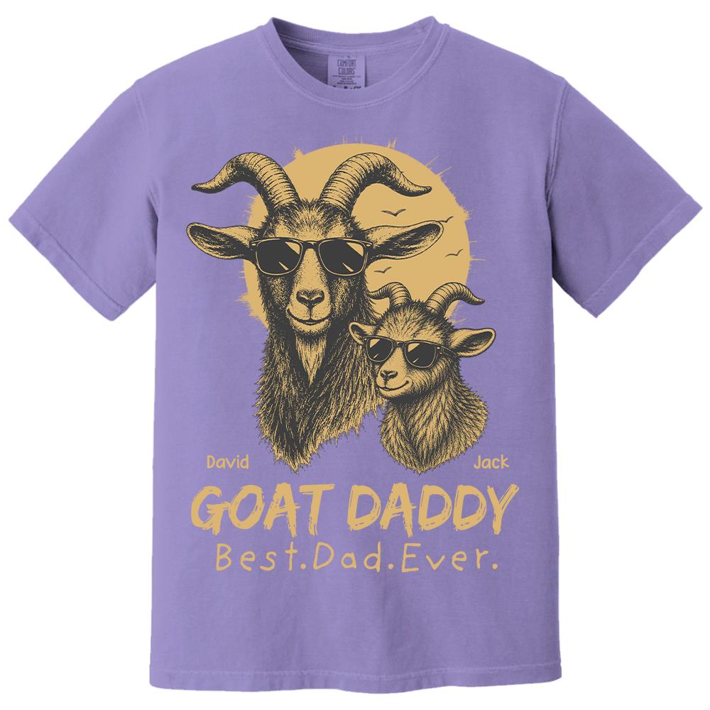 Goat Daddy, Personalized T-Shirt Father Day, Gifts for Dad Husband, Funny Papa Tshirt Cool Goat Daddy Tee MI209 Hv01