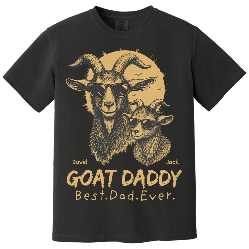 Goat Daddy, Personalized T-Shirt Father Day, Gifts for Dad Husband, Funny Papa Tshirt Cool Goat Daddy Tee MI209 Hv01