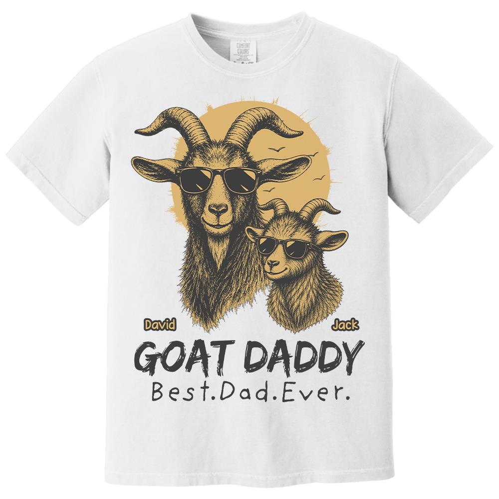 Goat Daddy, Personalized T-Shirt Father Day, Gifts for Dad Husband, Funny Papa Tshirt Cool Goat Daddy Tee MI209 Hv01