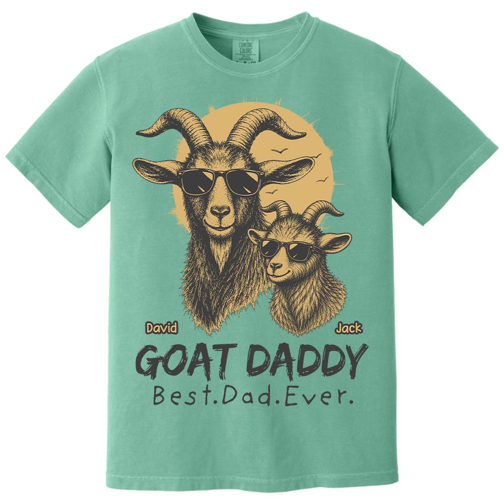 Goat Daddy, Personalized T-Shirt Father Day, Gifts for Dad Husband, Funny Papa Tshirt Cool Goat Daddy Tee MI209 Hv01