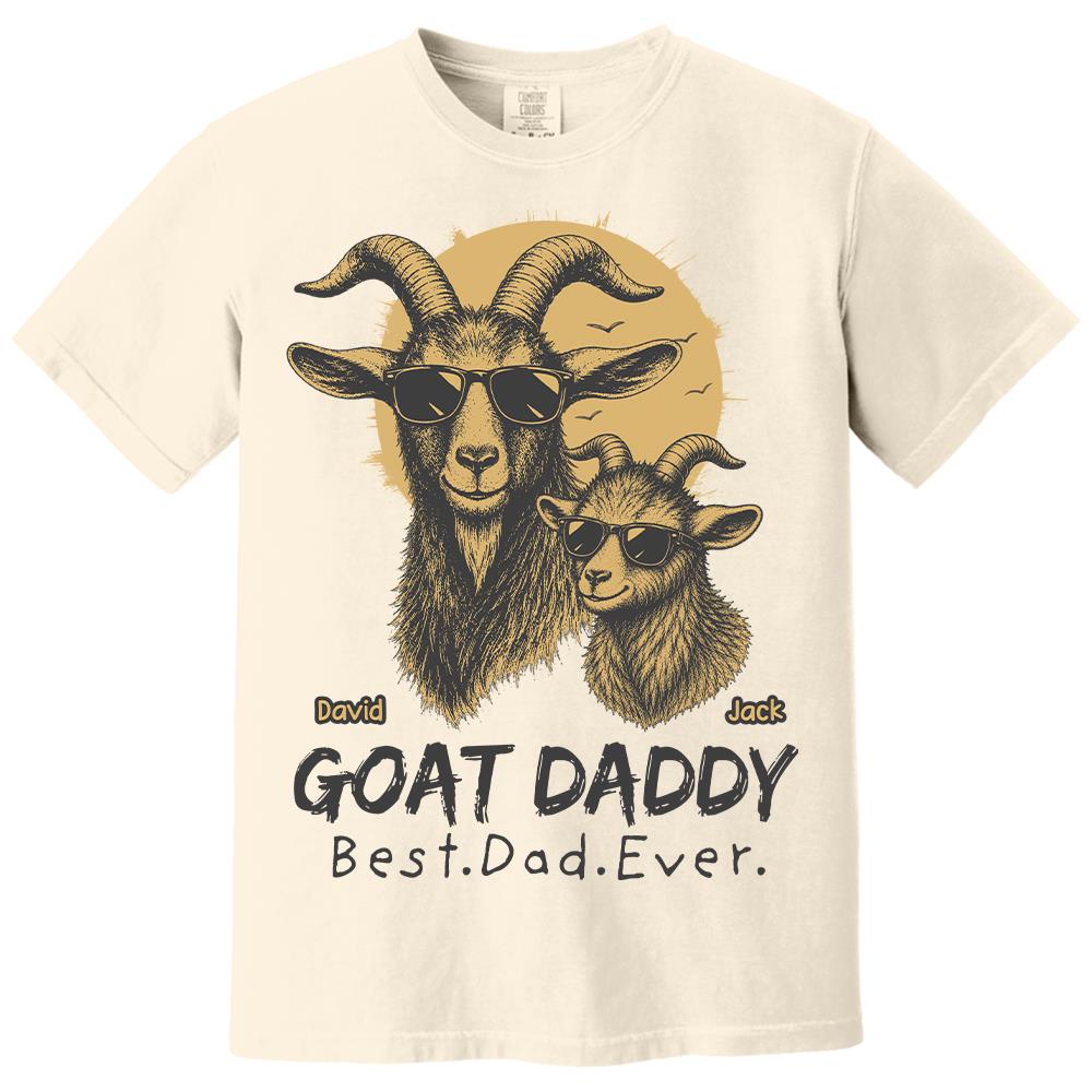 Goat Daddy, Personalized T-Shirt Father Day, Gifts for Dad Husband, Funny Papa Tshirt Cool Goat Daddy Tee MI209 Hv01