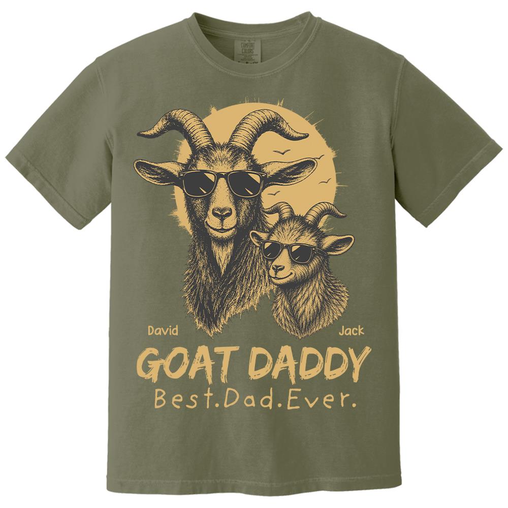 Goat Daddy, Personalized T-Shirt Father Day, Gifts for Dad Husband, Funny Papa Tshirt Cool Goat Daddy Tee MI209 Hv01
