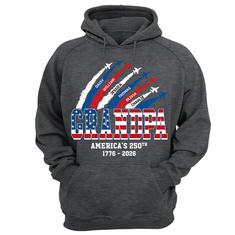 Personalized Dad Grandpa Nation Flag American 250th Anniversary - Personalized Shirt - Cool Father's Day Gift For Dad, Grandpa VH01