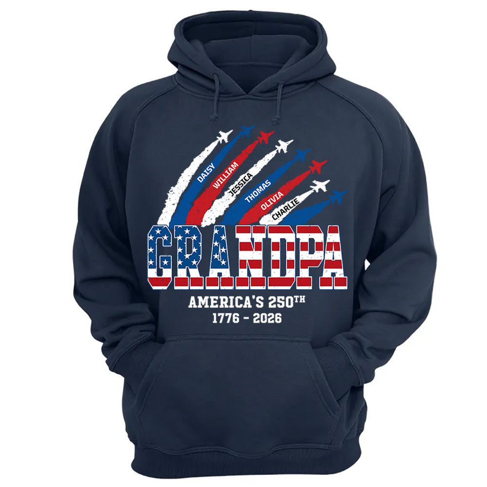 Personalized Dad Grandpa Nation Flag American 250th Anniversary - Personalized Shirt - Cool Father's Day Gift For Dad, Grandpa VH01