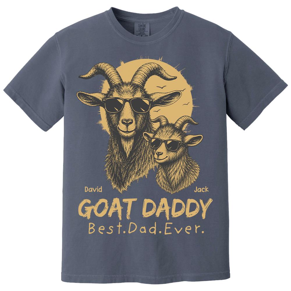 Goat Daddy, Personalized T-Shirt Father Day, Gifts for Dad Husband, Funny Papa Tshirt Cool Goat Daddy Tee MI209 Hv01
