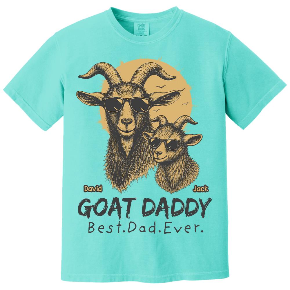 Goat Daddy, Personalized T-Shirt Father Day, Gifts for Dad Husband, Funny Papa Tshirt Cool Goat Daddy Tee MI209 Hv01