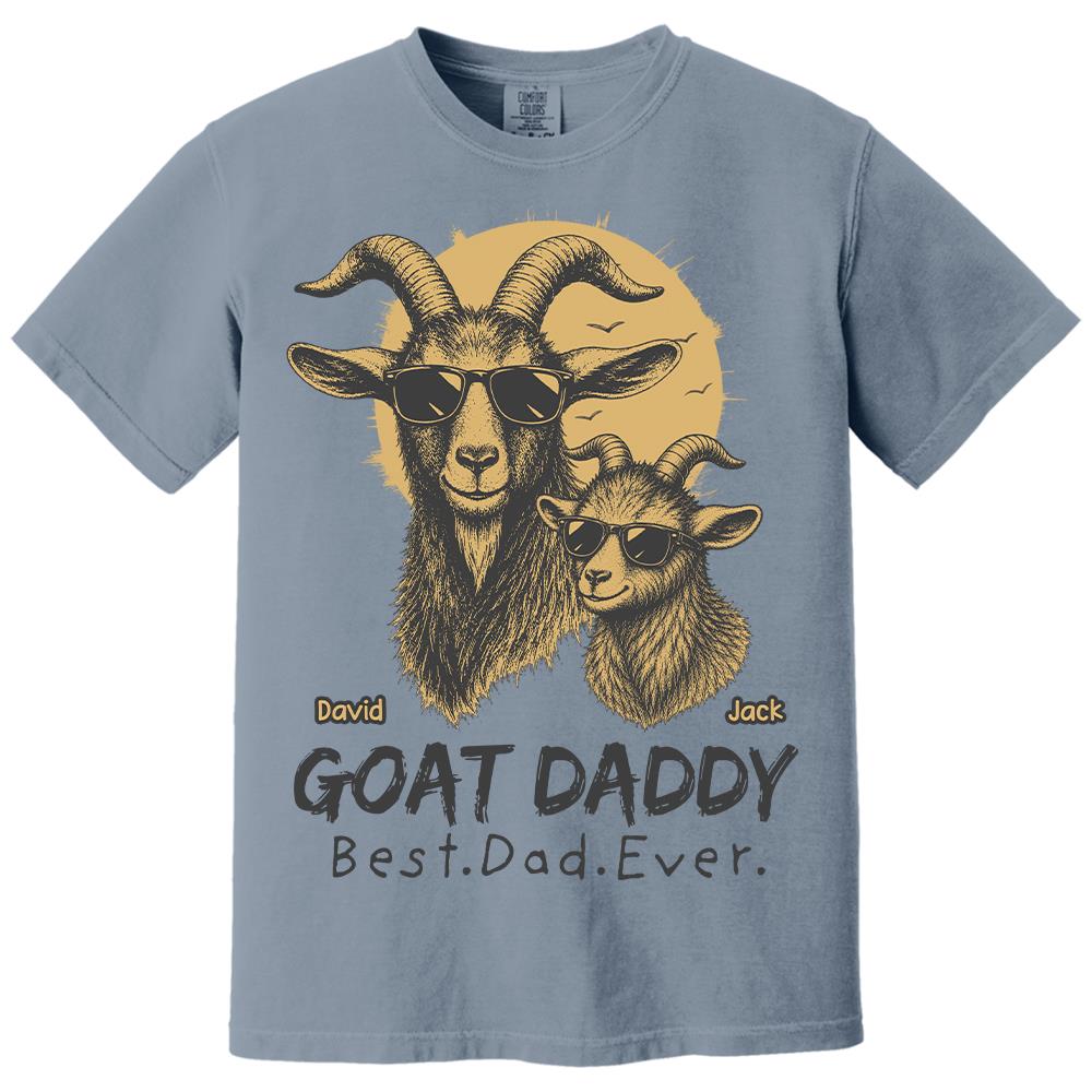 Goat Daddy, Personalized T-Shirt Father Day, Gifts for Dad Husband, Funny Papa Tshirt Cool Goat Daddy Tee MI209 Hv01