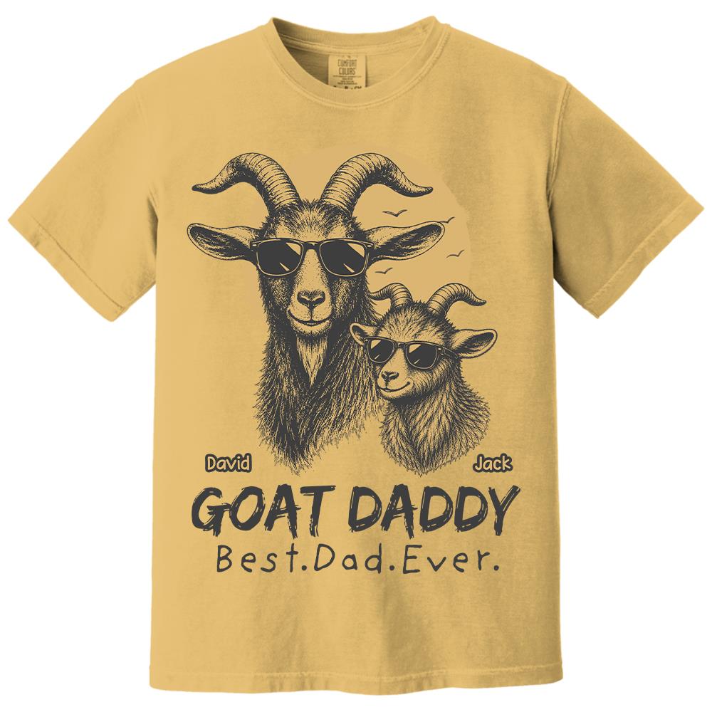 Goat Daddy, Personalized T-Shirt Father Day, Gifts for Dad Husband, Funny Papa Tshirt Cool Goat Daddy Tee MI209 Hv01