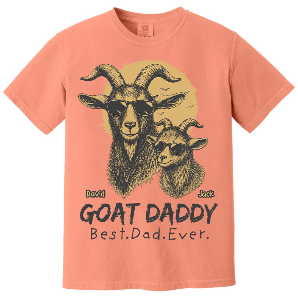 Goat Daddy, Personalized T-Shirt Father Day, Gifts for Dad Husband, Funny Papa Tshirt Cool Goat Daddy Tee MI209 Hv01