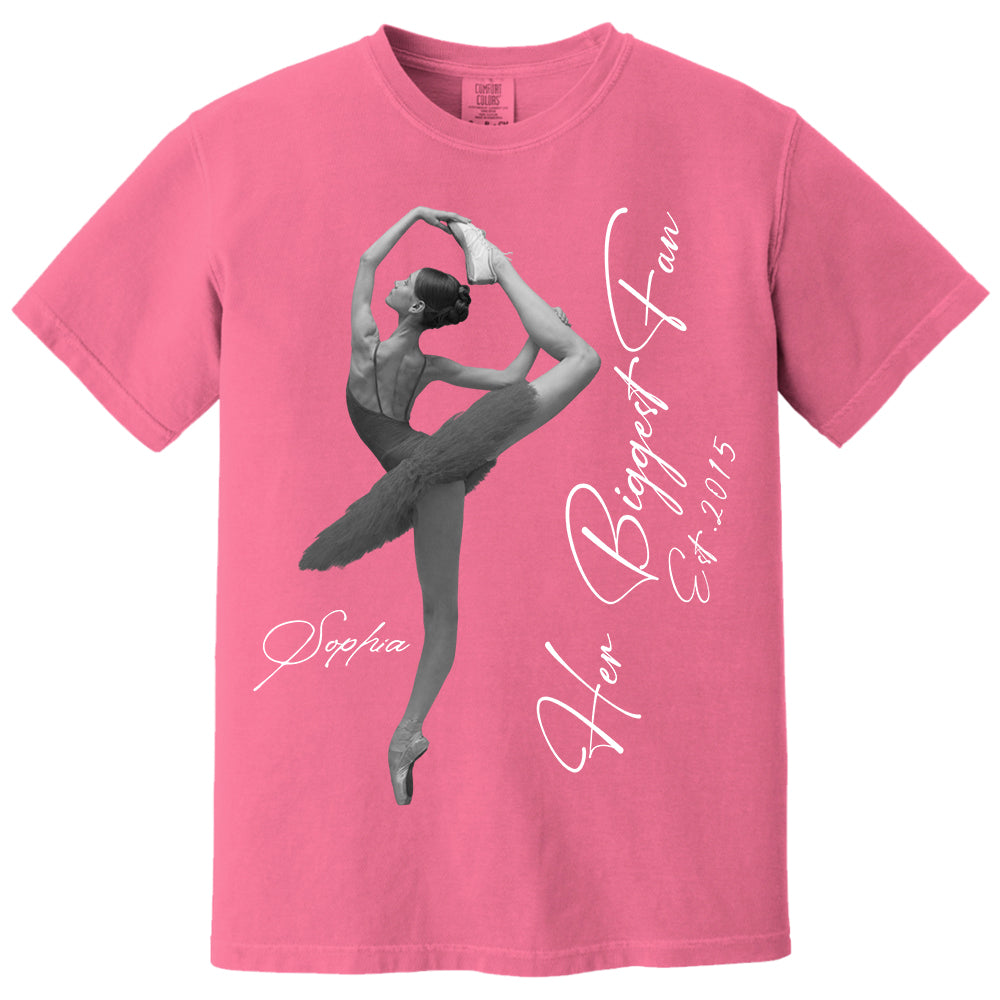 Her Biggest Fan - Washed Tee Retro Bootleg Shirt - Personalized Dance Shirt Gift For Dance Lovers T1807 Li29